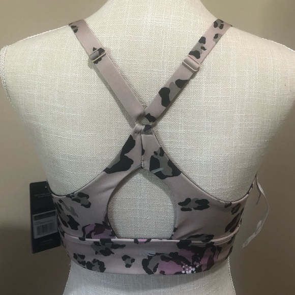 BNWT Marika Cross-Back Removable Pads Valerian Floral/Leopard Sports Bra - Picture 2 of 3